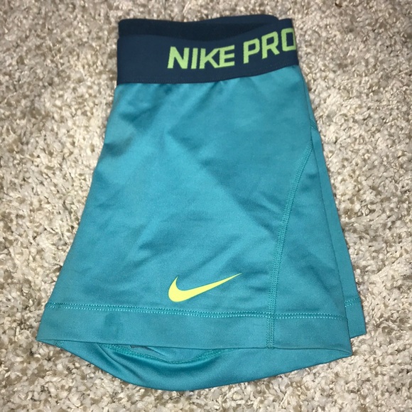 turquoise nike pro shorts